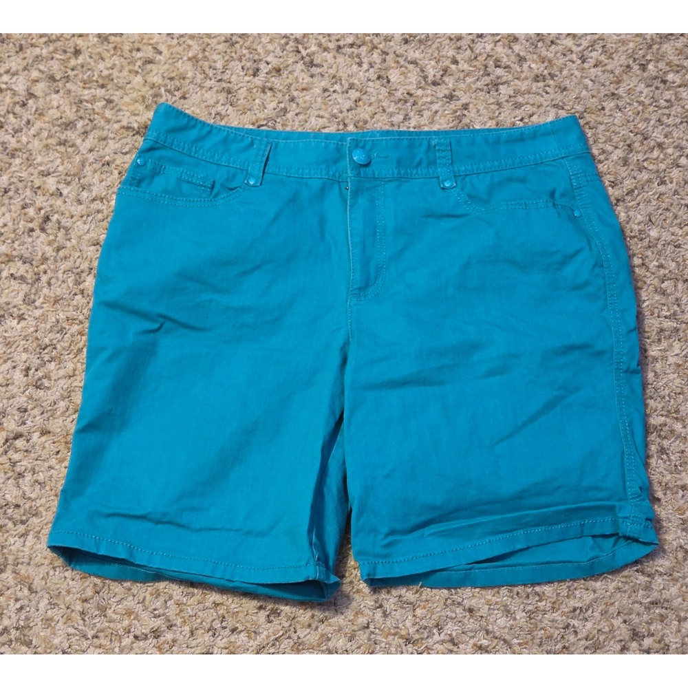 Christopher & Banks Chino Shorts Women's Size 16 Green Spandex Blend